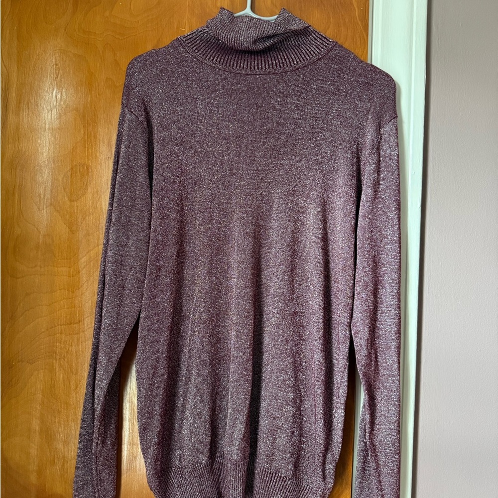 Elegant Purple Women's Turtleneck Blouse